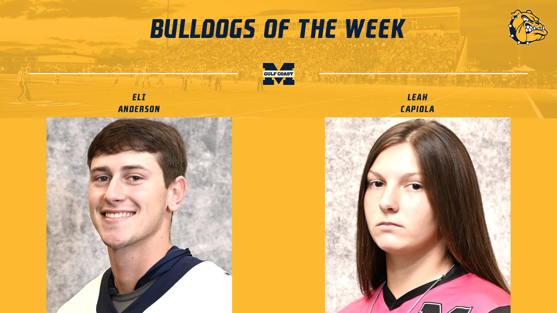 Anderson, Capiola named Bulldogs of the Week