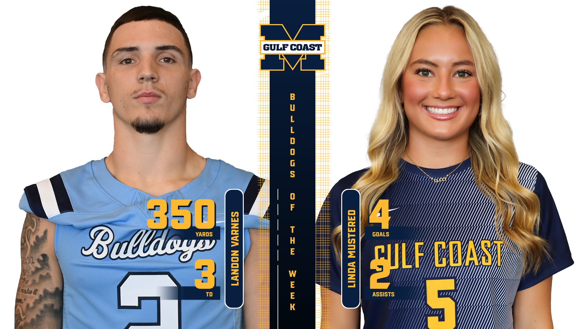 Varnes, Mustered named Bulldogs of the Week