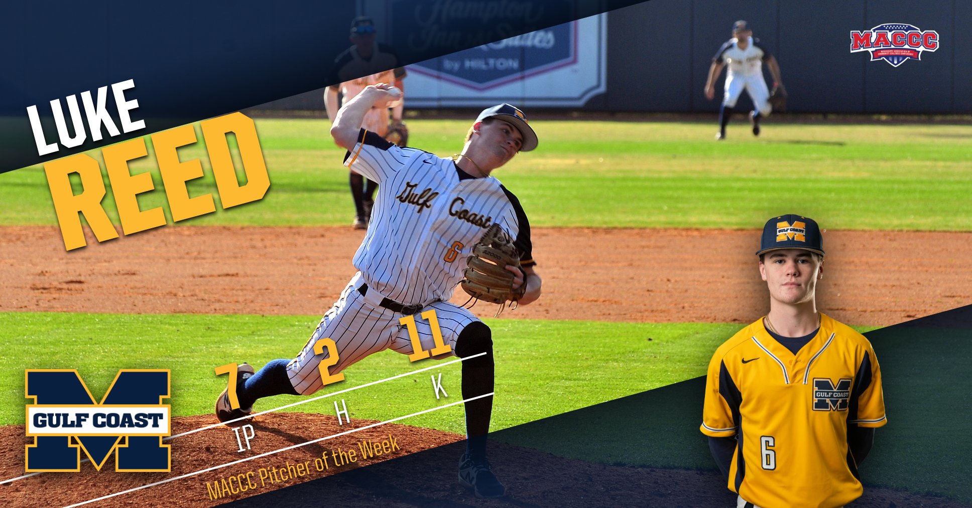 Reed wins MACCC Pitcher of the Week
