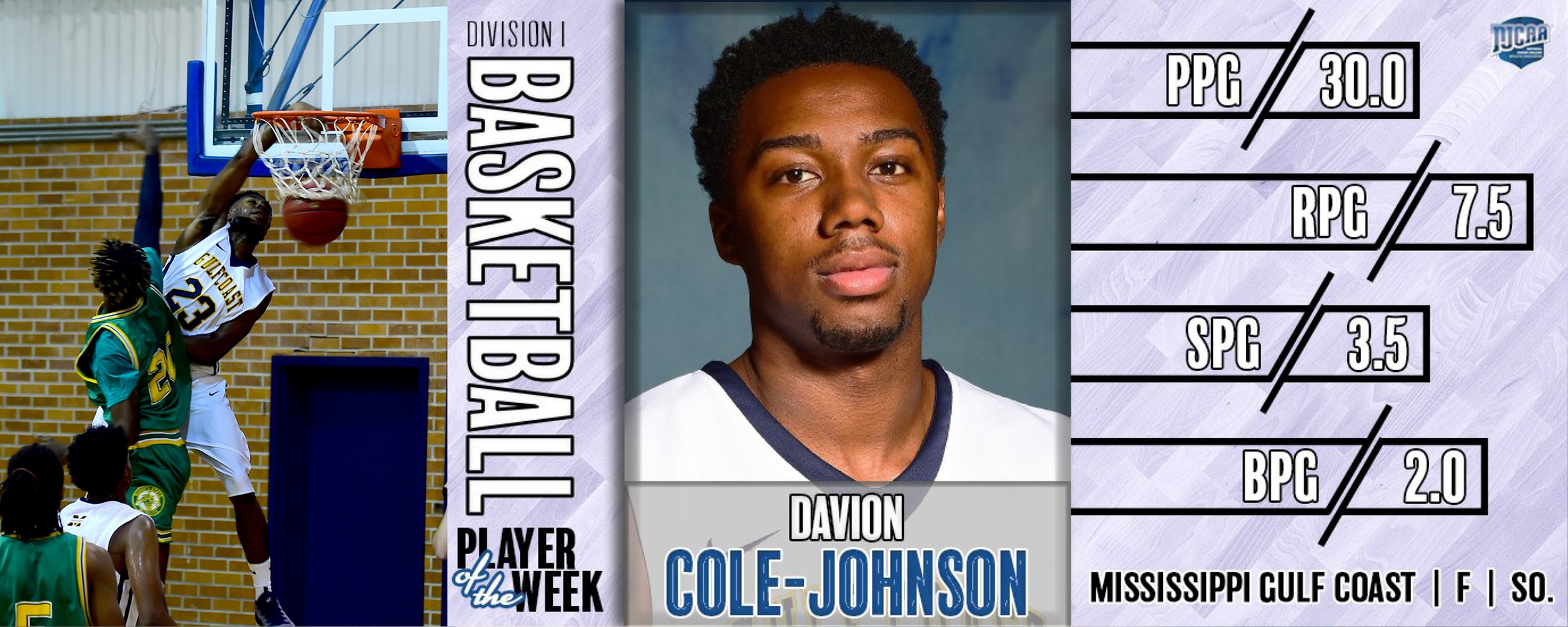 Cole-Johnson named NJCAA Player of the Week