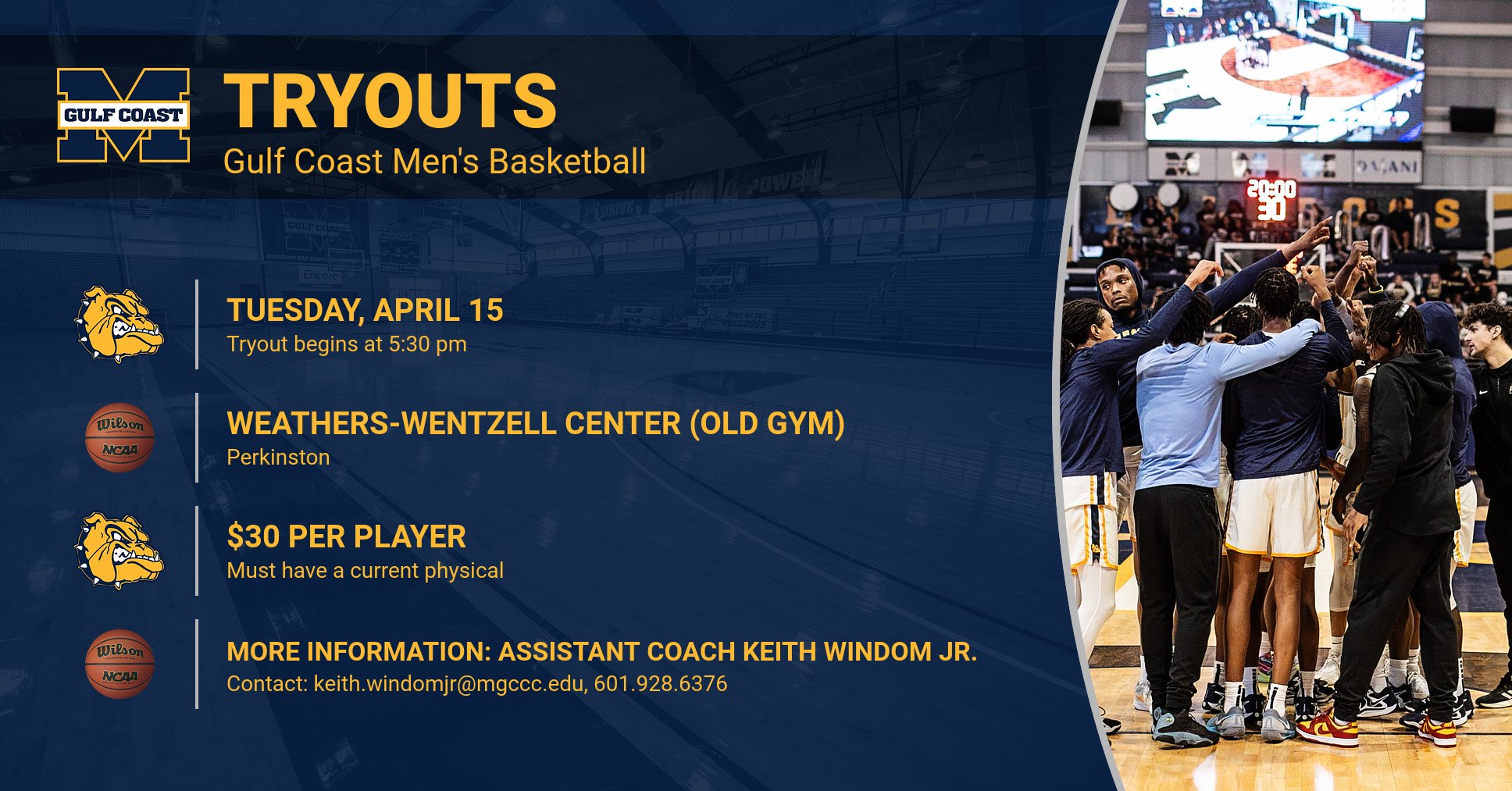 Men&rsquo;s Basketball to hold tryout April 15